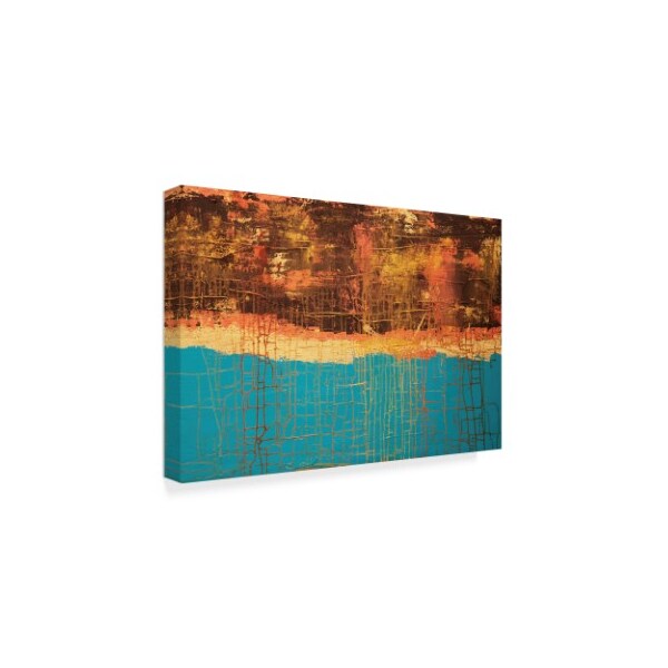 Hilary Winfield 'Electrical Charge Rust Blue' Canvas Art,16x24